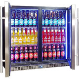 Schmick Twin Door Quiet Running  Stainless Steel Heated Glass Door Bar Fridge Model SK246-HD