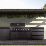 Gasmate Nova Graphite 6 Burner BBQ Kitchen with Pizza Oven 3.13m - NOVAKIT-PORTOFINO-BUNDLE