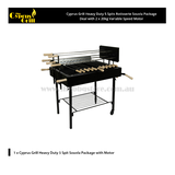 Cyprus Grill Heavy Duty 5 Spits Rotisserie Souvla Package Deal with 2 x 20kg Variable Speed Motor - CG-8000A-BUNDLE