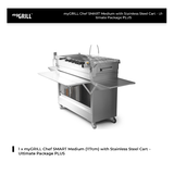 myGRILL Chef SMART Medium with Stainless Steel Cart - CS2111-15-PLUS-BUNDLE