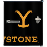 Yellowstone Retro Black Small Vintage Mini Bar Fridge 46 Litre With Opener