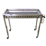 Traditional Charcoal BBQ with Height Adjustable Charcoal Tray and Wheels (Stainless Steel) - SSBBQHW