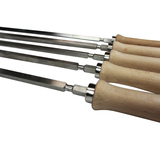 Cyprus Grill Set of 5 - Heavy Duty Large Skewer 86cm Long (Groove to Tip) for H/Duty 5x11 Spit Rotisserie 8mm thick - LSGS-2210A-BUNDLE