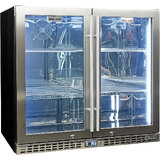 Schmick Twin Door Quiet Running  Stainless Steel Heated Glass Door Bar Fridge Model SK246-HD