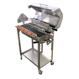 Cyprus Grill NEW with height adjustment Stainless Steel BBQ Spit Rotisserie - With Hood + 20kg variable speed motor (CG-0707WH-BUNDLE)