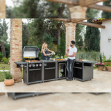 Coleman Revolution 4 Burner BBQ L-Shaped Kitchen w/ fridge & sink - COLREVKIT-1-BUNDLE