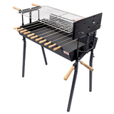 Cyprus Grill Starter Bundle - Modern (Black) Souvla Package Deal with 20kg Variable Speed Motor & Raised Grill  - CG-0779SSB