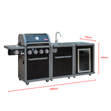 Coleman Revolution 4 Burner BBQ Kitchen w/ fridge & sink - COLREVKIT-2-BUNDLE