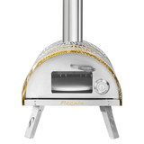 Piccolo Pizza Oven with Rotating Floor - Tuscan Sun - Includes Stand, Cover, Peel & Laser Thermometer - PPOTS-WT-BUNDLE