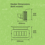 Gasmate Natural Gas Solaris Deluxe Ceramic Radiant Heater with Electric Wall Switch - RH200-DIS - Display