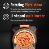 WITT Etna Rotante Gas Powered Pizza Oven w/ Twin Burner & Rotating Stone 16" - Graphite