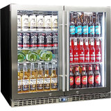 Schmick Twin Door Quiet Running  Stainless Steel Heated Glass Door Bar Fridge Model SK246-HD