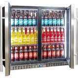 Schmick Twin Door Quiet Running  Stainless Steel Heated Glass Door Bar Fridge Model SK246-HD