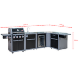 Coleman Revolution 4 Burner BBQ L-Shaped Kitchen w/ fridge & sink - COLREVKIT-1-BUNDLE