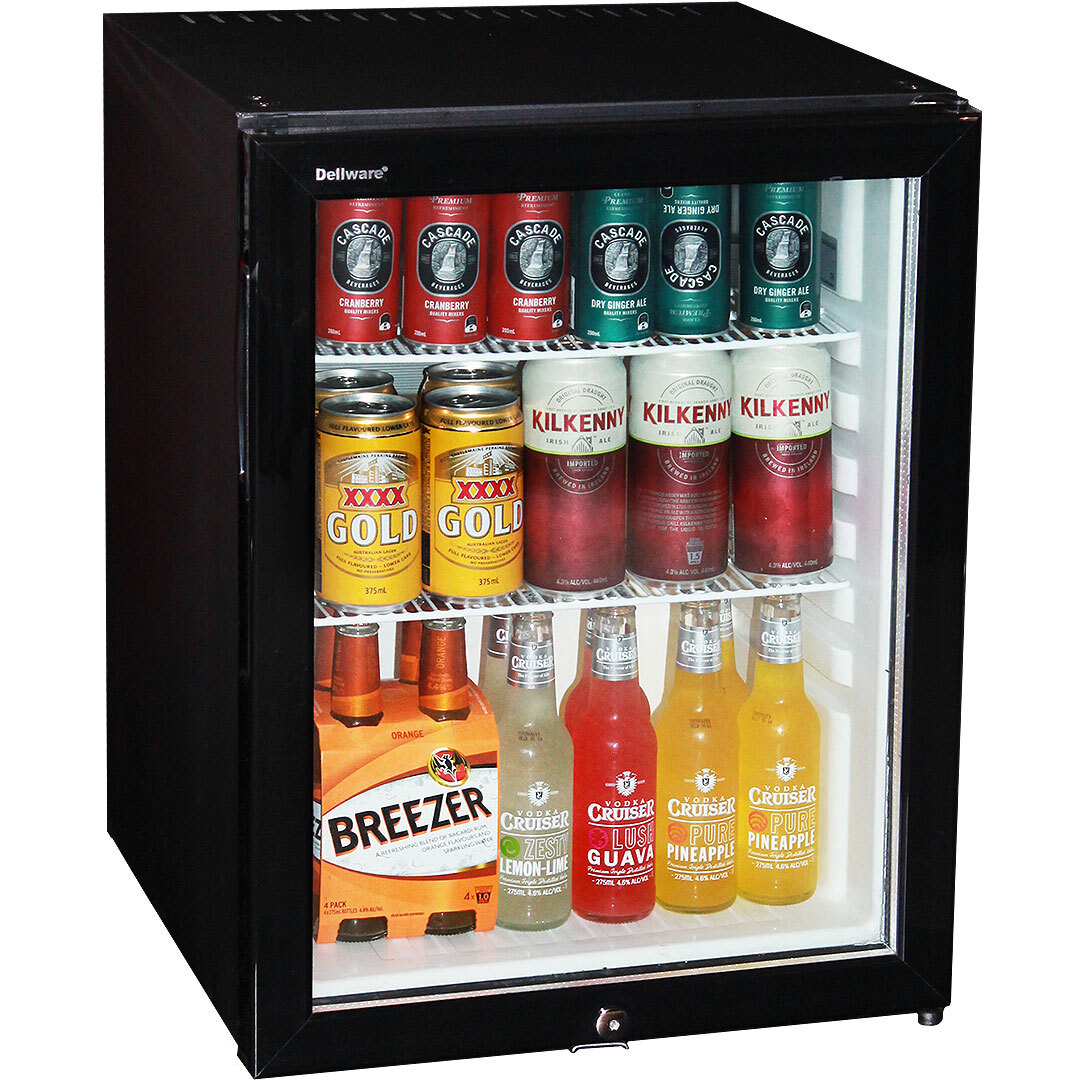 Silent 60 Litre Motel Mini Bar Fridge With Triple Glass Door And Lock