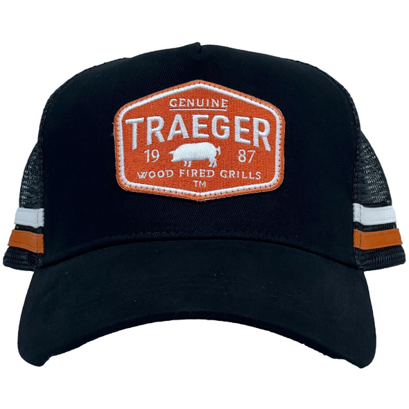 TRAEGER "TRADING POST" TRUCKER HAT - BLK/ORANGE