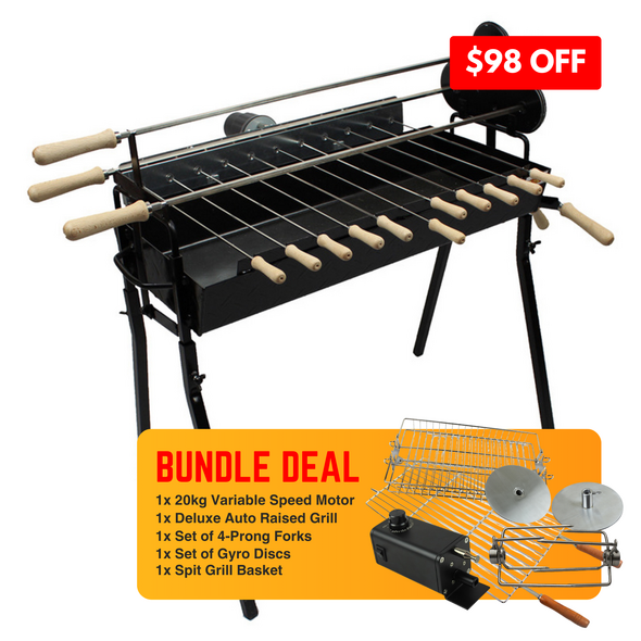 Cyprus Grill Deluxe Auto (Black) - Backyard BBQ Bundle