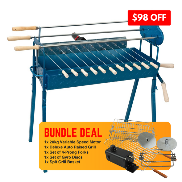 Cyprus Grill Deluxe Auto (Blue) - Backyard BBQ Bundle