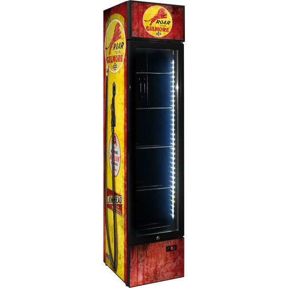 Gilmore Fuel Pump Branded Skinny Upright Bar Fridge